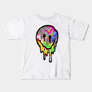 Trippy Drippy Smiley Face Kids T-Shirt